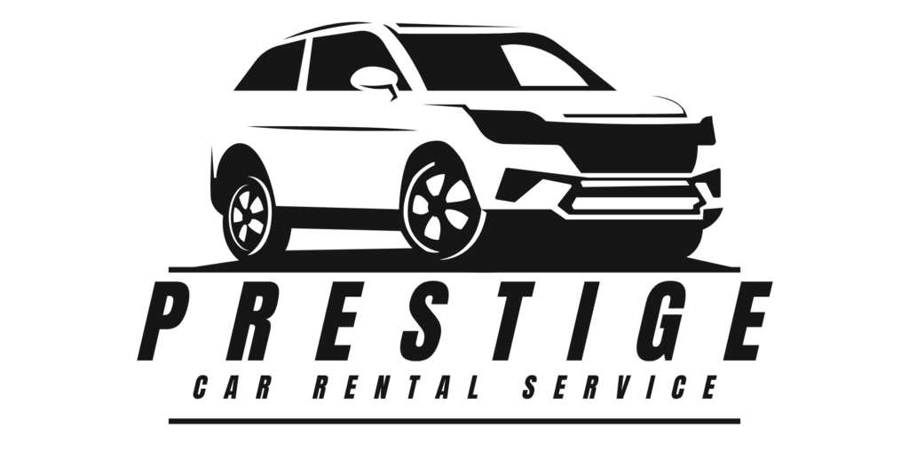 grey black illustrative car rental service logo